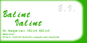 balint valint business card